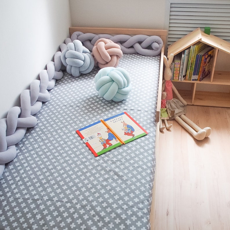 Toddler bed bumper Bumper Baby bumper Braided crib Etsy