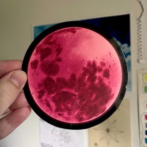 Glanzende sticker bloed volle maan