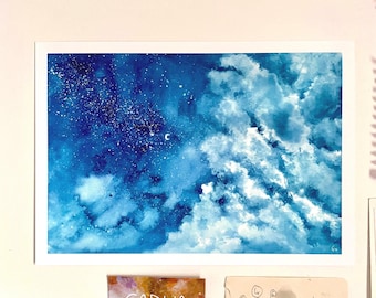 Kunstdruk Blue Moon Cloudscape