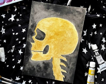 Golden Skull Painting