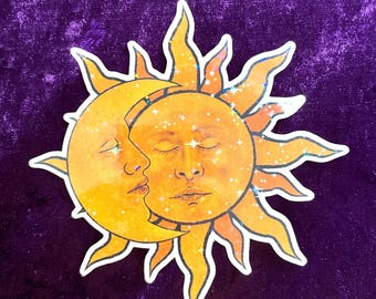 Holographic Sun and Moon Sticker