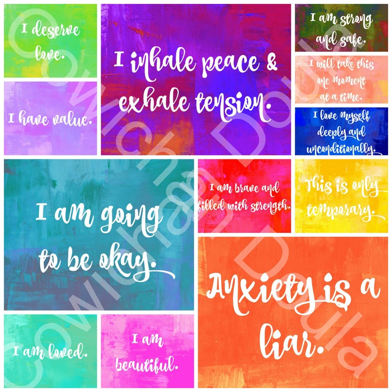 12 Printable Anxiety/depression Affirmations - Etsy