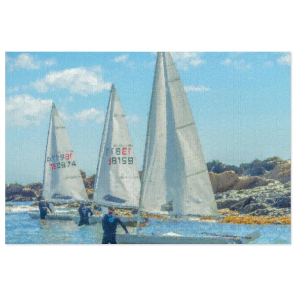 Puzzle de bateaux à voile blancs (252, 500, 1000 pièces)