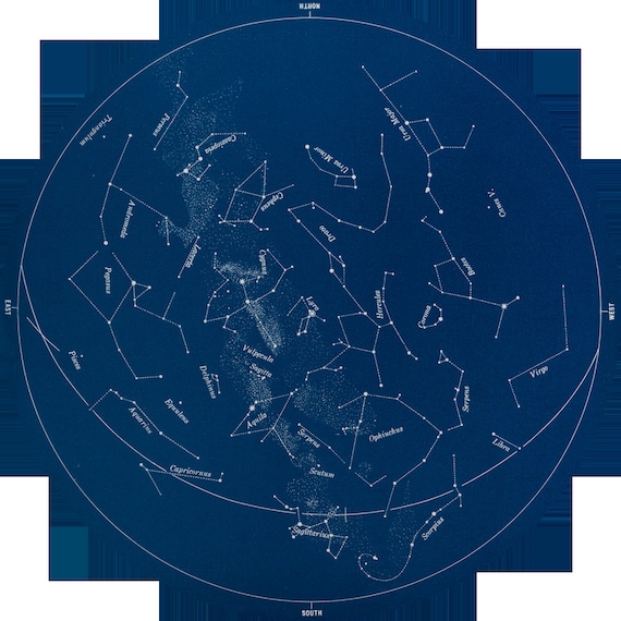 Carte Etoile Aout Etsy