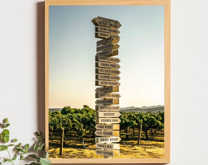 Wine San Luis Obispo Vineyard Trail Green Landscape Etsy
