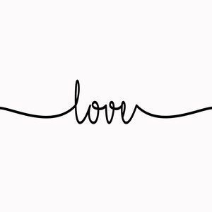 Minimalist Love Line Art Print: Modern Romantic Decor (Digital Download)