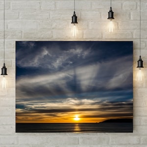 California Sunset Over the Ocean – Digital Download | Coastal Wall Art Print