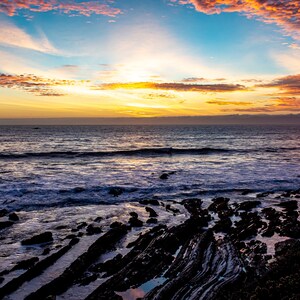 California Sunset Over the Ocean – Digital Download | Coastal Wall Art Print