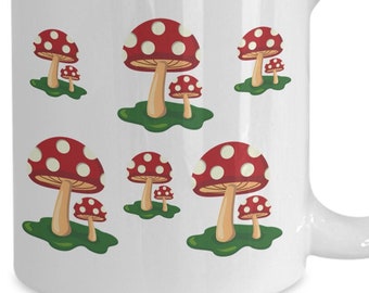 Mushroom Mug, Mushroom Cup, Mushroom Ceramics, Mushroom Gifts, Mushroom Print Tea Mug, Vintage Mug, Forest Mug, Plant Lover Mug