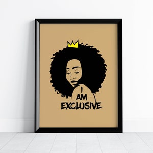I Am Exclusive Inspirational Printable Wall Art Motivational Desk Decor Modern Office Decor Quote Wall Art Motivational Home Wall Decor