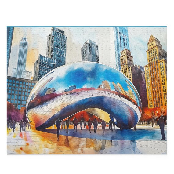 Chicago Downtown 500 Piece Jigsaw Puzzle For Adults - Made In USA, Premium Blue Board, 16x20 Inches - View #8