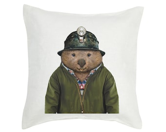 Wombat Linen Cushion Cover