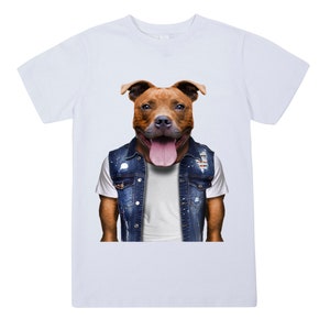 Staffy Kids Tee, staffordshire bull terrier, staffy tshirt, animal tees, fun kids tees, staffordshire bull terrier print, unique gift image 3