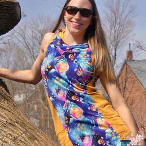 Diamond dress with pockets. Fireflies design.