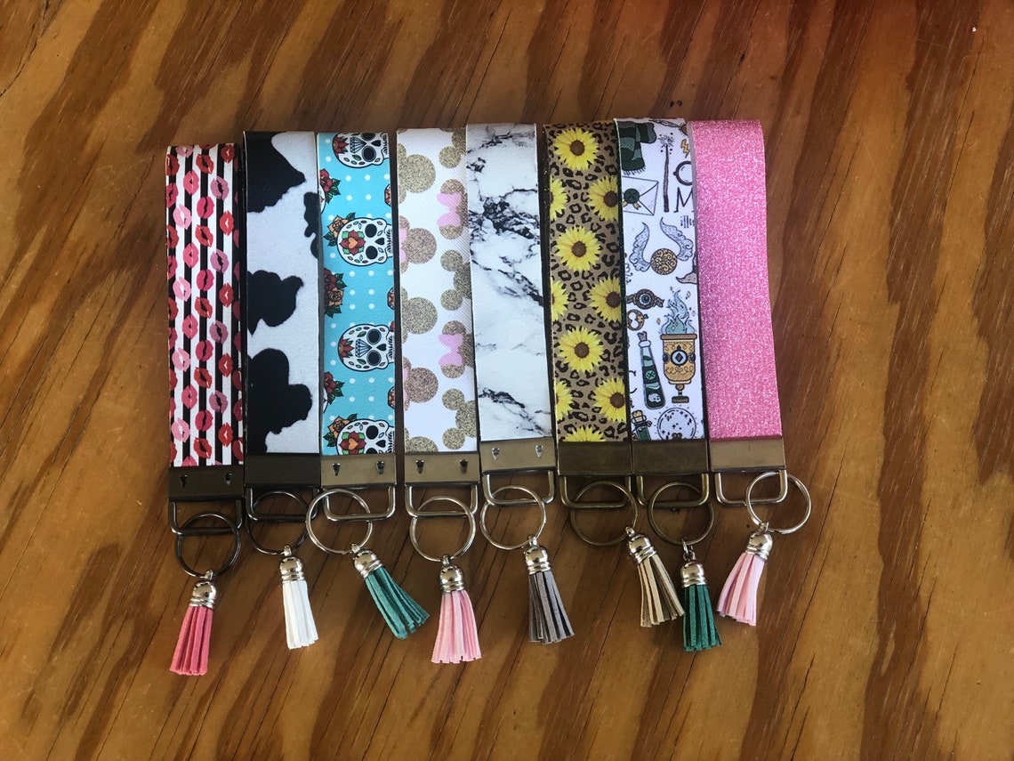 Faux Leather Wristlets Wristlet Keychain Wristlet Etsy