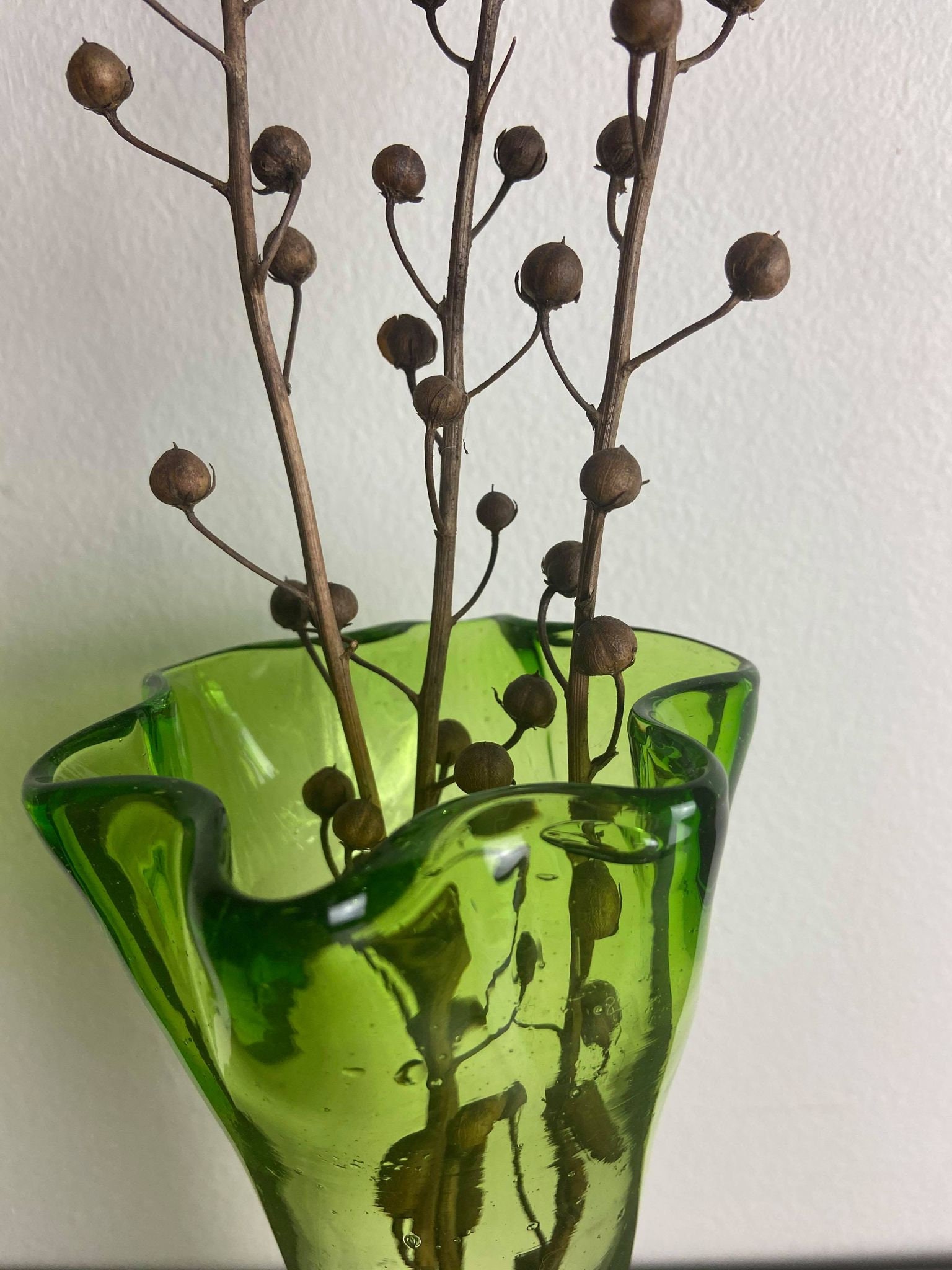 Vintage green vase Etsy