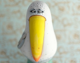 Ceramic Sculpture - Ceramic Figurine - Seagull - Bird Sculpture - Unique gift - Handmade - Home Decor