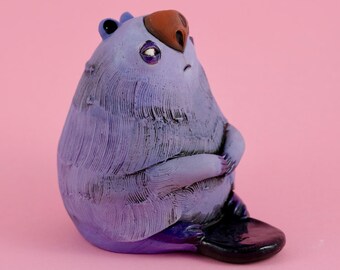 Ceramic Sculpture - Ceramic Figurine - Animal sculpture - Beaver - Unique gift