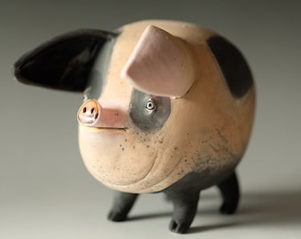 Ceramic Sculpture - Pig Sculpture - Piglet - Ceramic Decoration - Home Decor - Housewarming Gift -