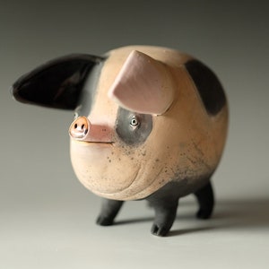 Ceramic Sculpture - Pig Sculpture - Piglet - Ceramic Decoration - Home Decor - Housewarming Gift -