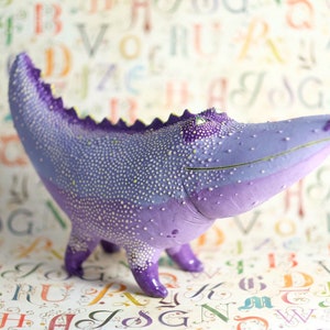 Ceramic Figurine - Ceramic Sculpture - Crocodile Figurine - Reptile - Unique Gift - Home Decor - Fine Art Ceramic