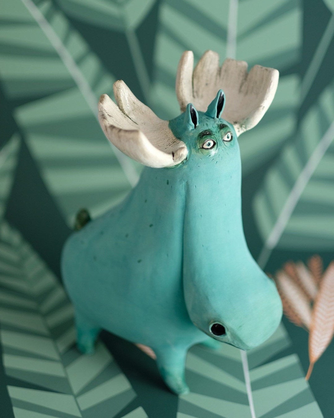 Ceramic Sculpture Ceramic Figurine Moose Sculpture Deer Etsy