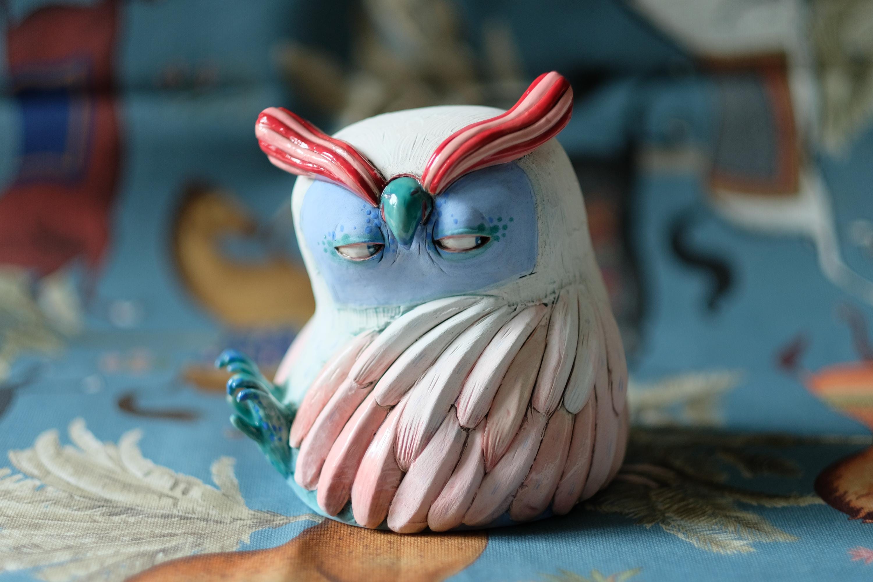 Ceramic Figurine - Owl Sculpture - Bird Sculpture - Owl - Ceramics - Home Decor - Unique Gift
