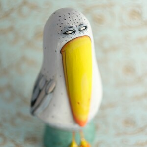 Ceramic Sculpture Ceramic Figurine Seagull Bird Sculpture Unique gift Handmade Home Decor image 3