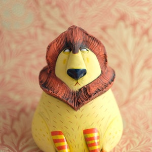 Ceramic Sculpture Ceramic Figurine Lion Handmade Unique gift Home Decor image 2