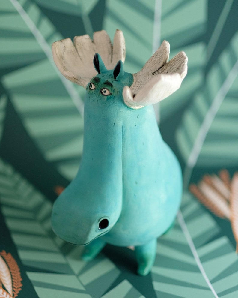 Ceramic sculpture Ceramic Figurine Moose Sculpture Deer Etsy