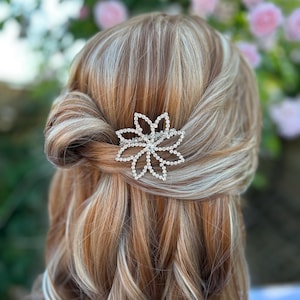 Crystal Hair Comb, Crystal Bridal Hair Accessory, Prom Hair Clip, Crystal Wedding Hair Accessories, Flower Hair Piece, Floral Head Piece