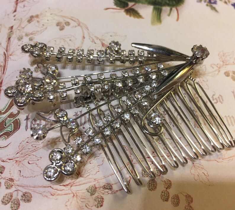 Wedding Hair Accessories Bridesmaid Vintage Diamante Hair Comb- Vintage Bridal Prom Hair Comb