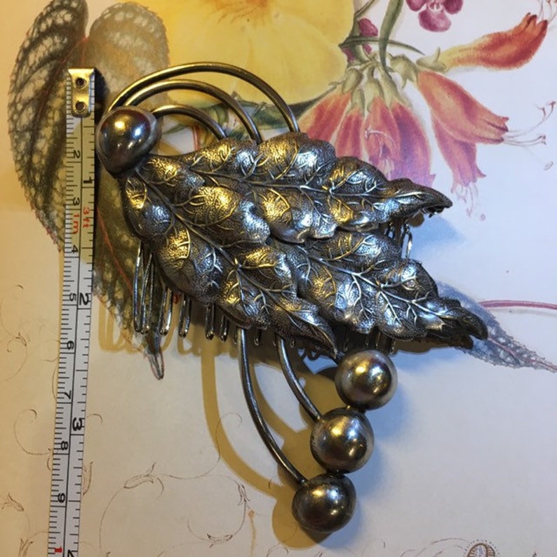 Vintage Leaves /& Berry Large Hair Comb- Leaves Design Wedding Hair Accessories Prom Hair Comb Vintage Bridal Bridesmaid