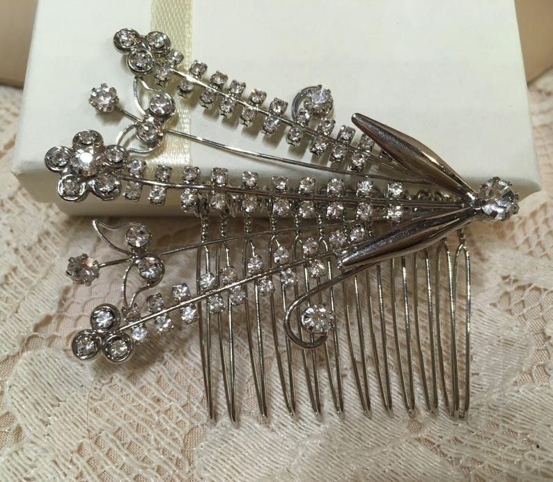 Wedding Hair Accessories Bridesmaid Vintage Diamante Hair Comb- Vintage Bridal Prom Hair Comb