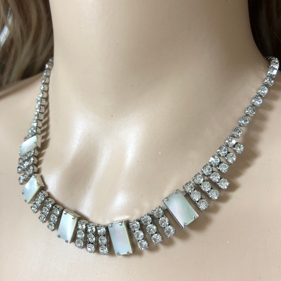 Vintage 1950s-70s Diamanté Short Collar Necklace,… - image 1