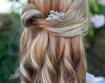Wedding Hair Accessories, Floral Bridal Headpiece, Marcasite Hair Comb, Upcyled Vintage