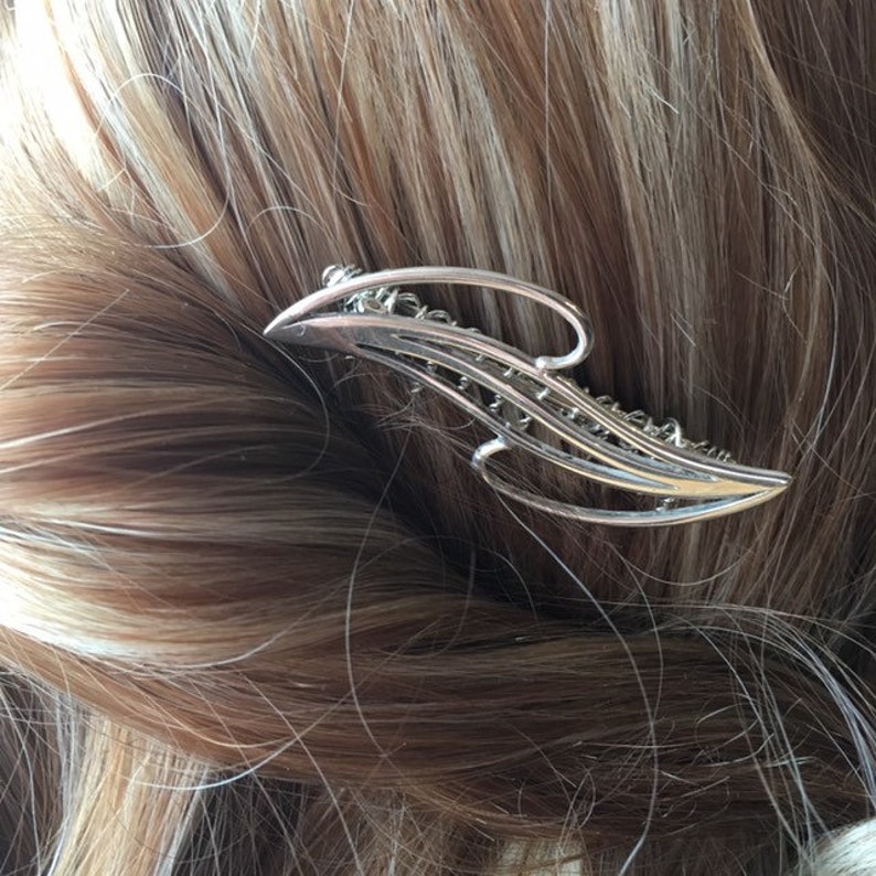 Modernist Design Bridal Bridesmaid Prom Hair Accessories Sterling Silver Hair Comb Hallmarked