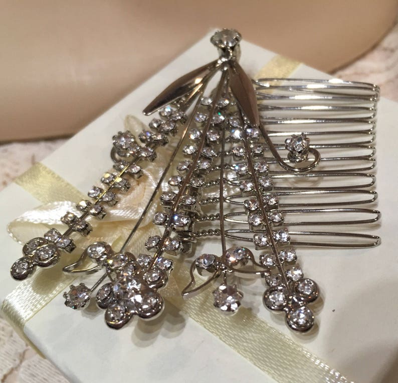 Wedding Hair Accessories Bridesmaid Vintage Diamante Hair Comb- Vintage Bridal Prom Hair Comb
