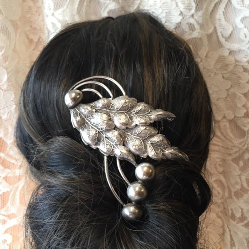 Vintage Leaves /& Berry Large Hair Comb- Leaves Design Wedding Hair Accessories Prom Hair Comb Vintage Bridal Bridesmaid