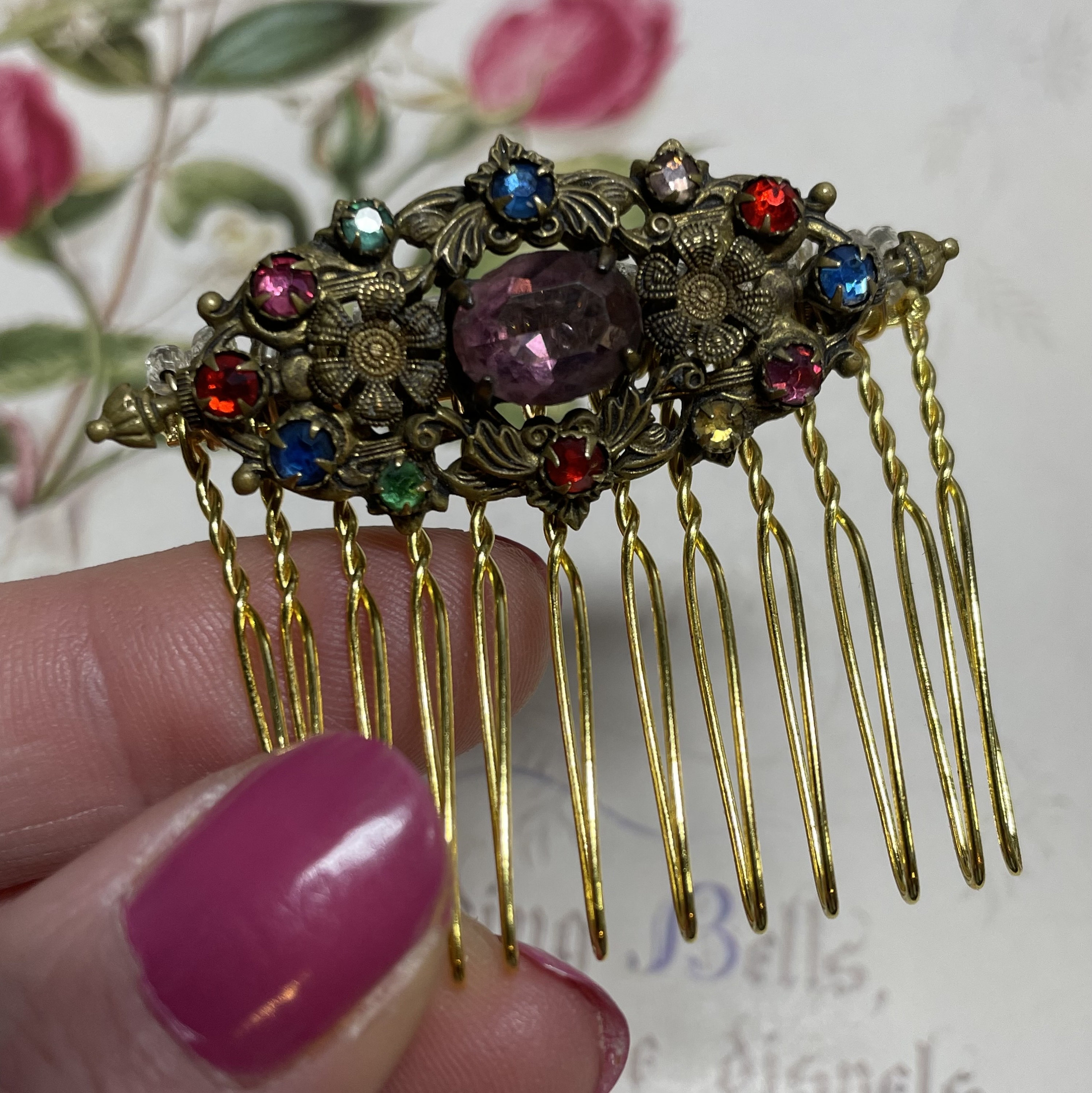 Vintage Czech Crystal Hair Comb: Upcycled Bridal Hair 
