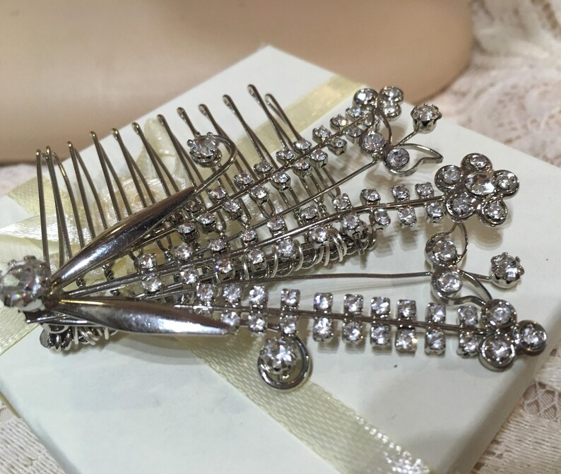 Wedding Hair Accessories Bridesmaid Vintage Diamante Hair Comb- Vintage Bridal Prom Hair Comb