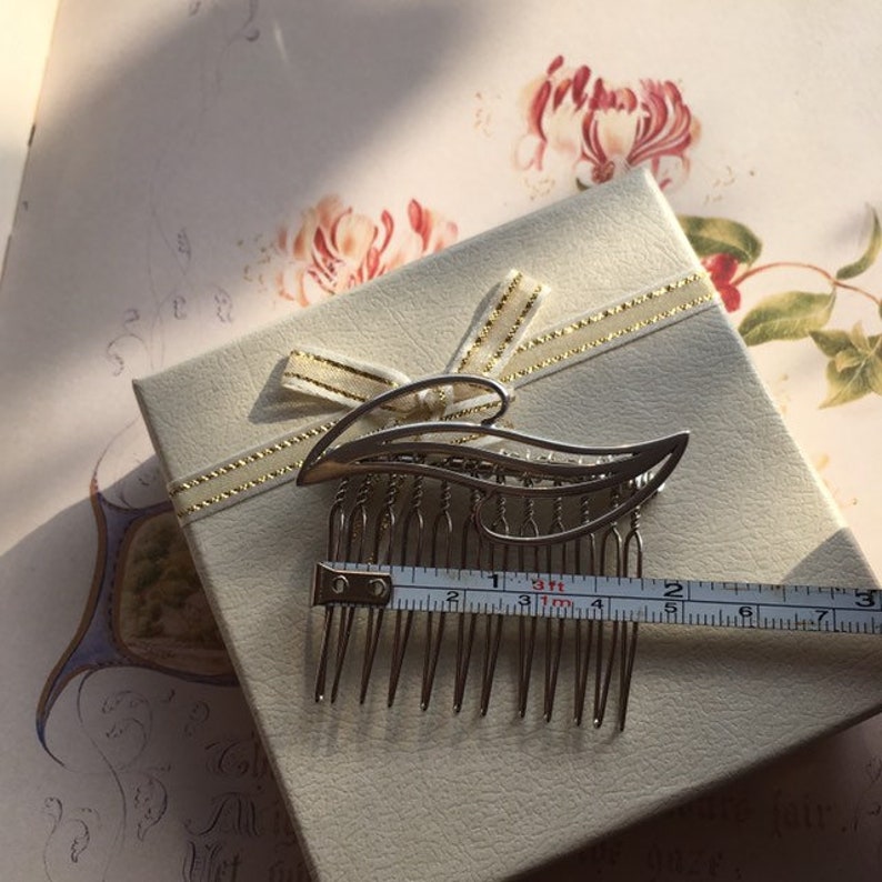 Modernist Design Bridal Bridesmaid Prom Hair Accessories Sterling Silver Hair Comb Hallmarked