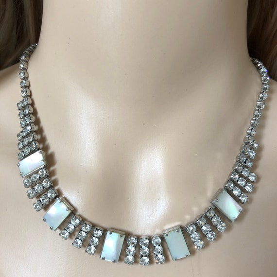 Vintage 1950s-70s Diamanté Short Collar Necklace,… - image 4