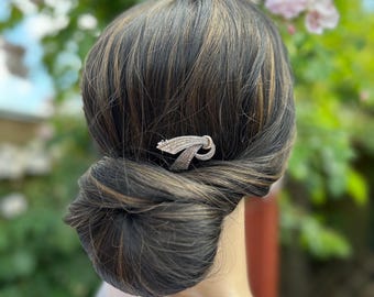 Art Deco Marcasite Hair Comb: Upcycled Sterling Silver Wedding Headpiece