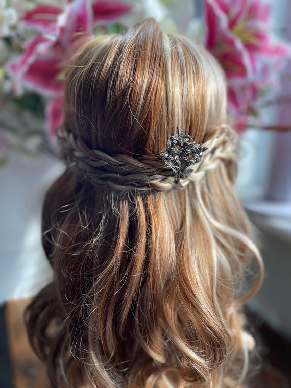 Vintage Bridal Hair Accessory, Sterling Silver & … - image 5