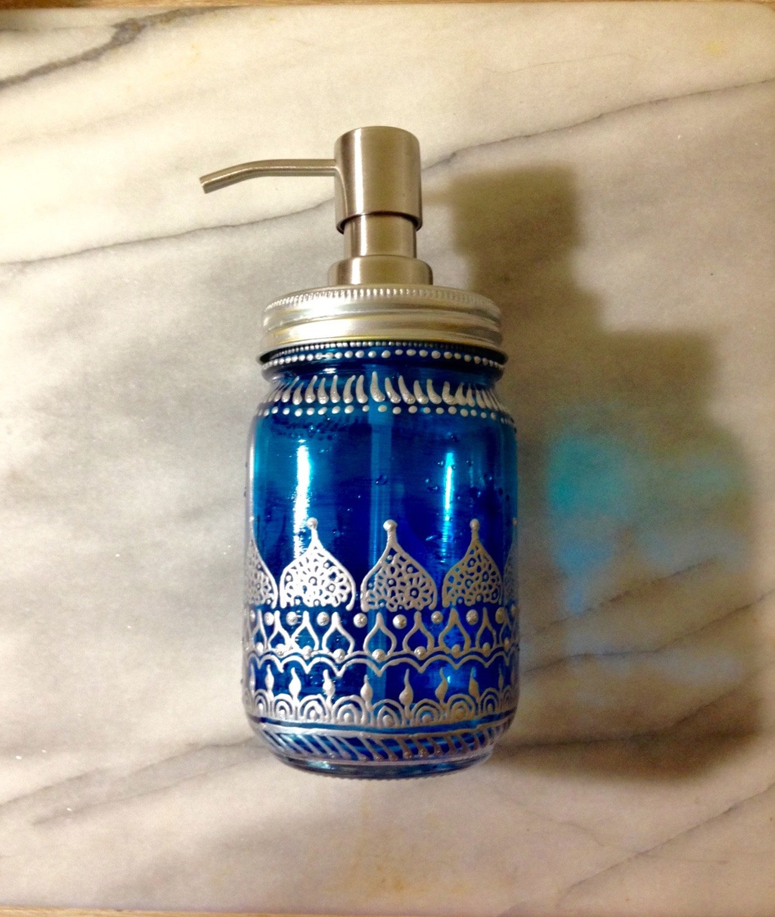 Henna Inspired Hand Soap Dispenser/bohemian/homedecor. Would Etsy