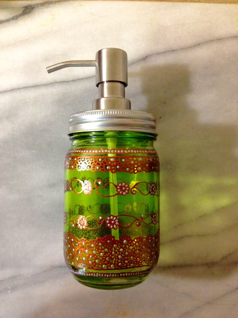 Henna Inspired Hand Soap Dispenser/bohemian/homedecor. Would Etsy