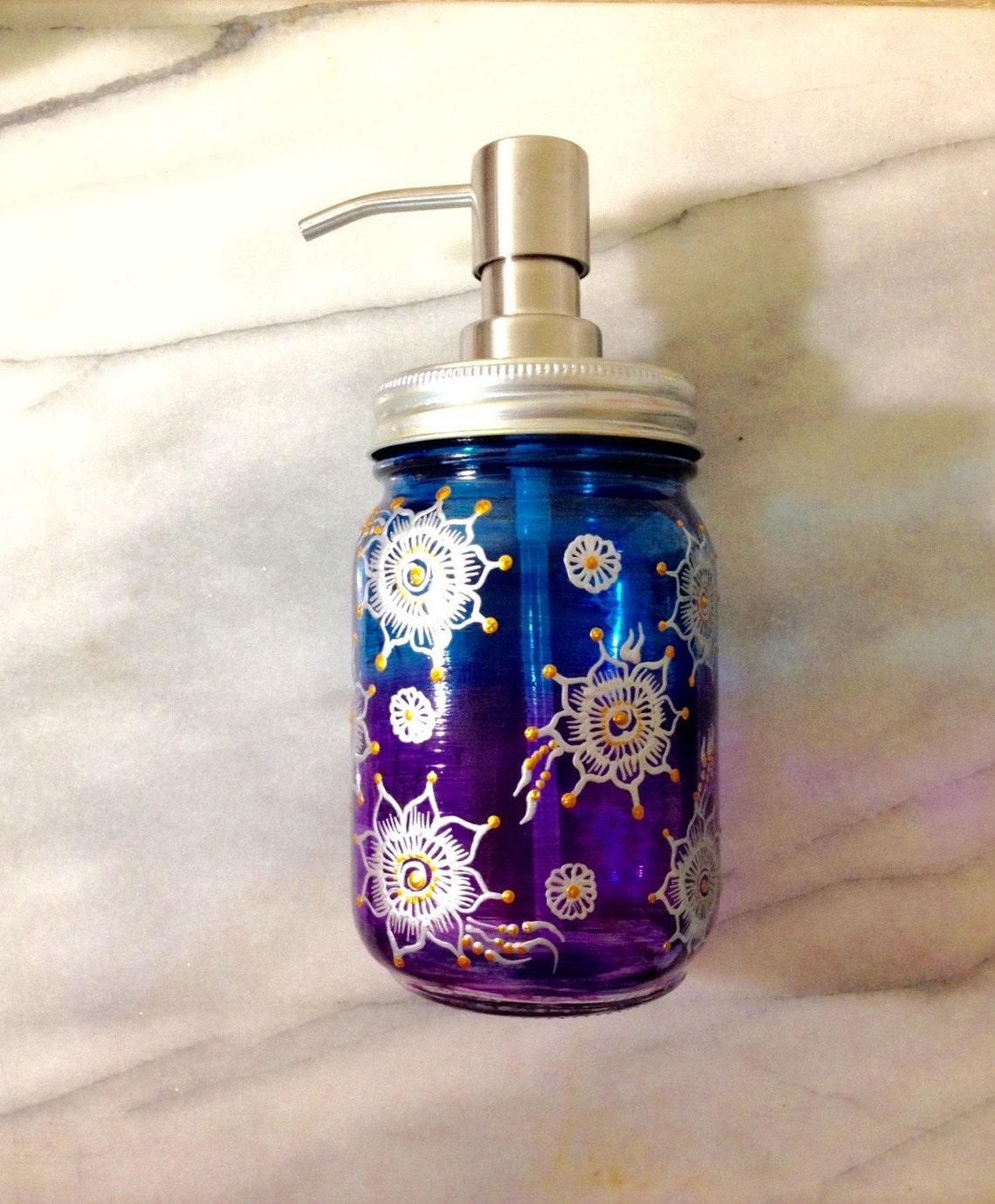 Henna Inspired Hand Soap Dispenser/bohemian/homedecor. Would Etsy