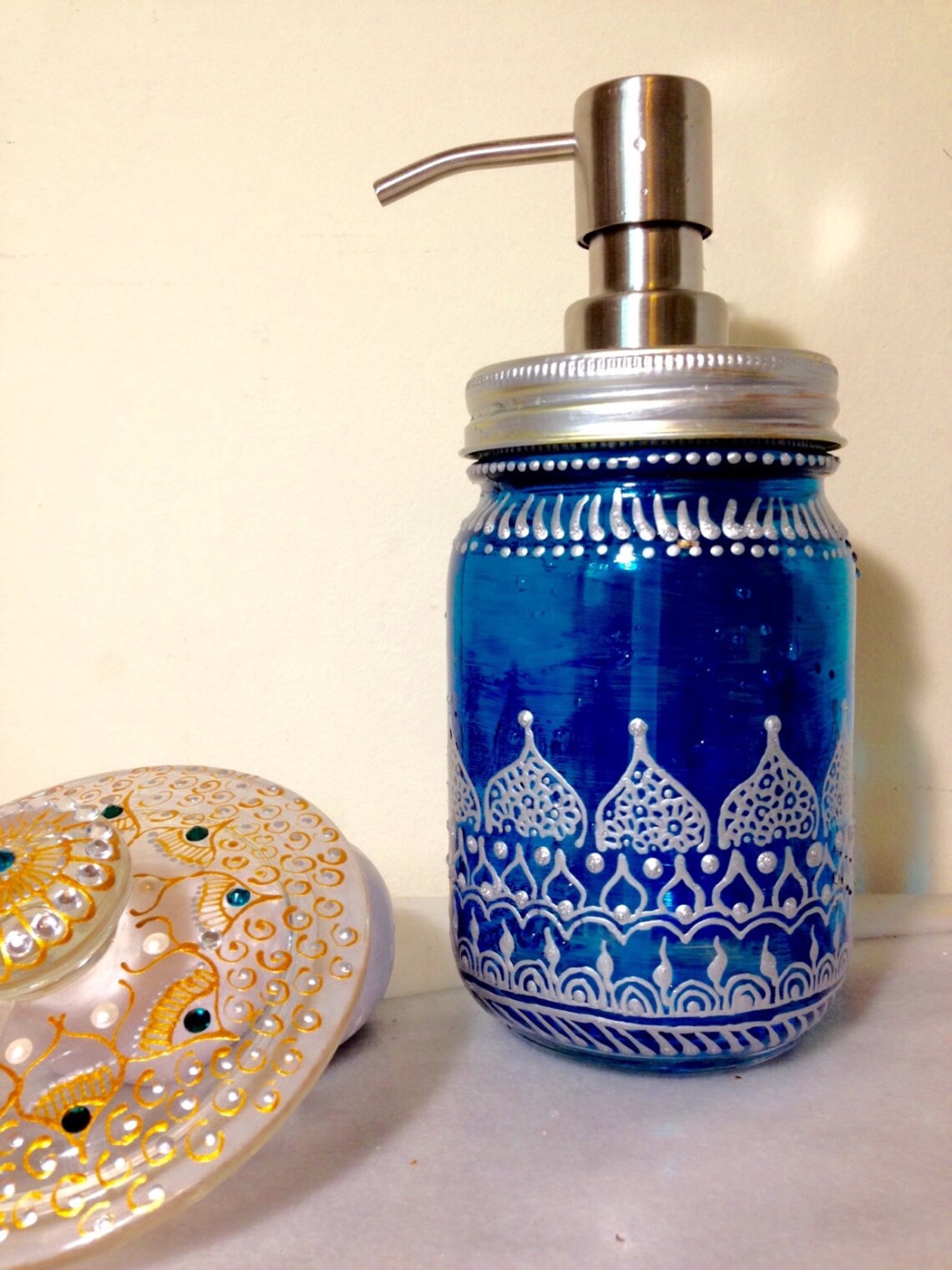 Henna Inspired Hand Soap Dispenser/bohemian/homedecor. Would Etsy