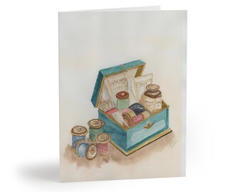 Cards of Sewing Box by Claudia Buchanan Greeting cards (8, 16, and 24 pcs)